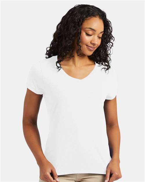 Custom Embroidered Hanes Perfect-T Women’s Triblend V-Neck T-Shirt 42VT