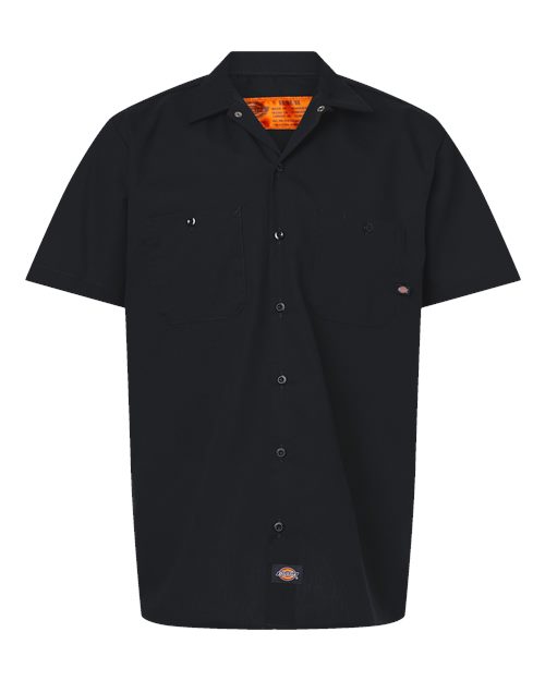 Dickies Industrial Short Sleeve Cotton Work Shirt S307 Custom Embroidered Business Logo