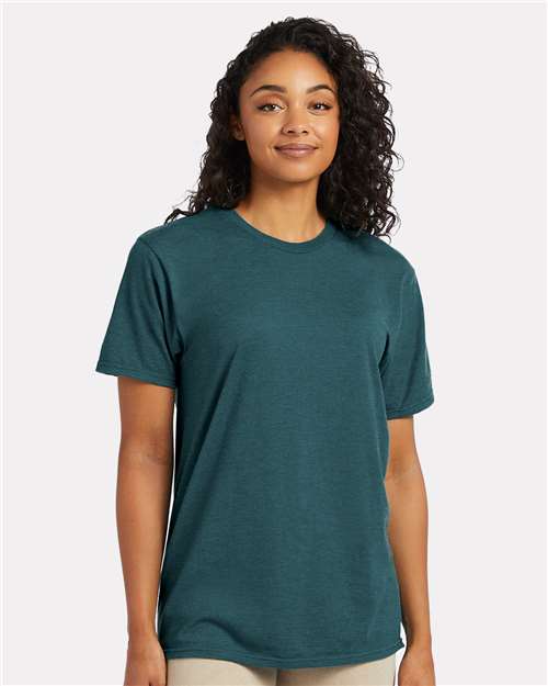 Custom Embroidered Hanes Perfect-T T-Shirt 4980 Jade Pine Heather