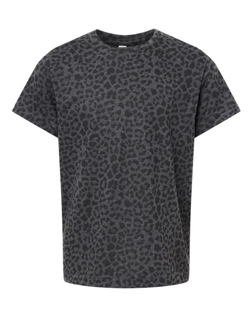 LAT Youth Fine Jersey Tee 6101 Black Leopard