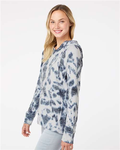 MV Sport Women’s Courtney Burnout V-Notch Hooded Sweatshirt W1162