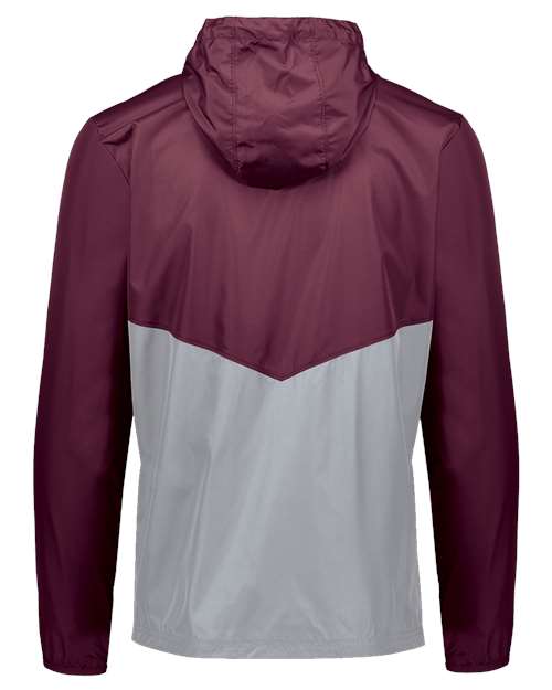Holloway Packable Quarter-Zip Jacket 229534 Maroon/ Athletic Grey