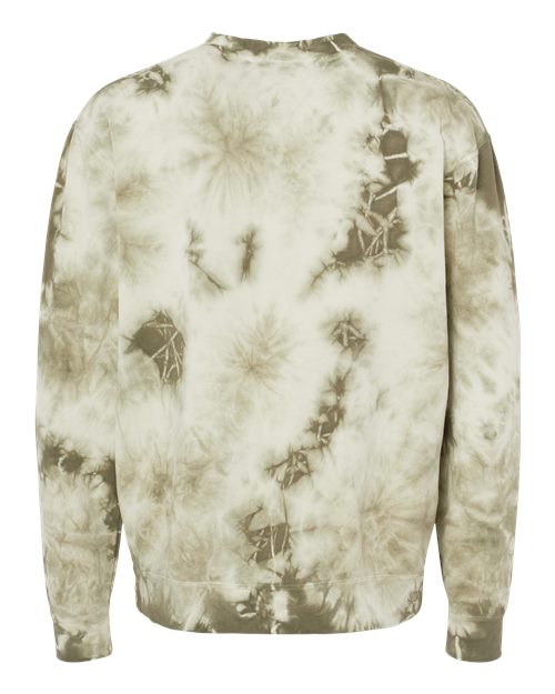 Independent Trading Co. Midweight Tie-Dyed Crewneck Sweatshirt PRM3500TD Custom Embroidered Business Logo
