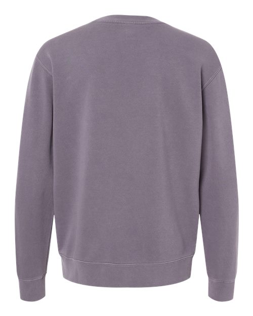 Independent Trading Co. Midweight Pigment-Dyed Crewneck Sweatshirt PRM3500 Pigment Plum Custom Embroidered Business Logo