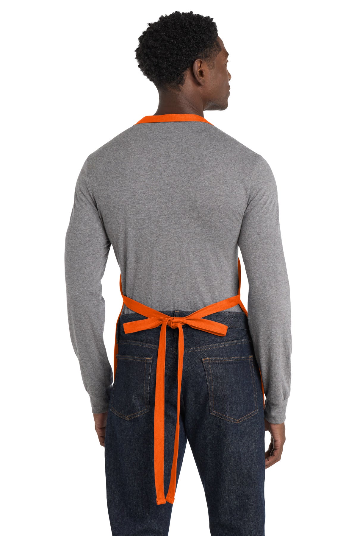 Custom Embroidered Port Authority Medium-Length Apron with Pouch Pockets. A510,Orange