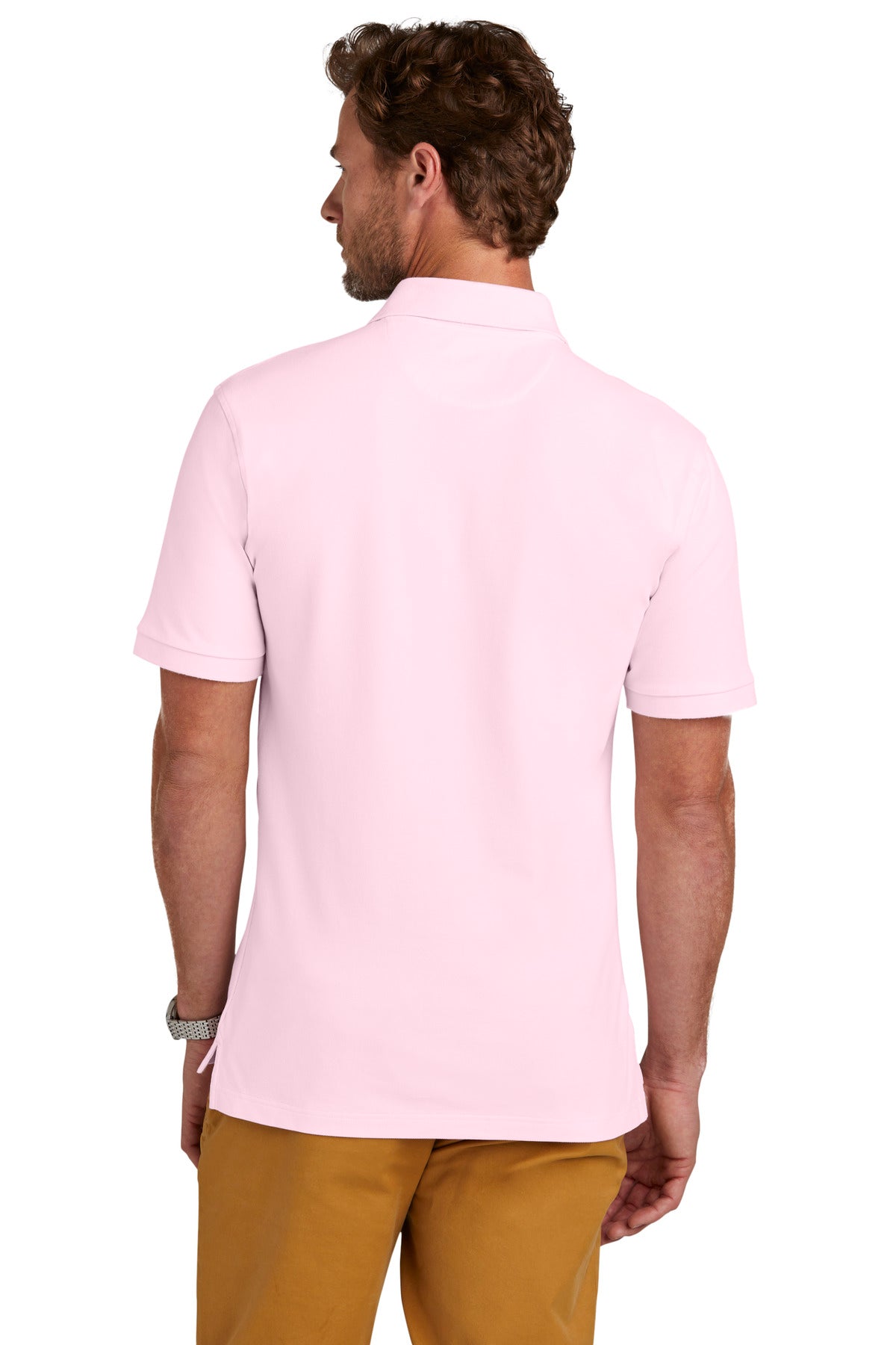 Custom Embroidered Brooks Brothers Pima Cotton Pique Polo BB18200,Pearl Pink