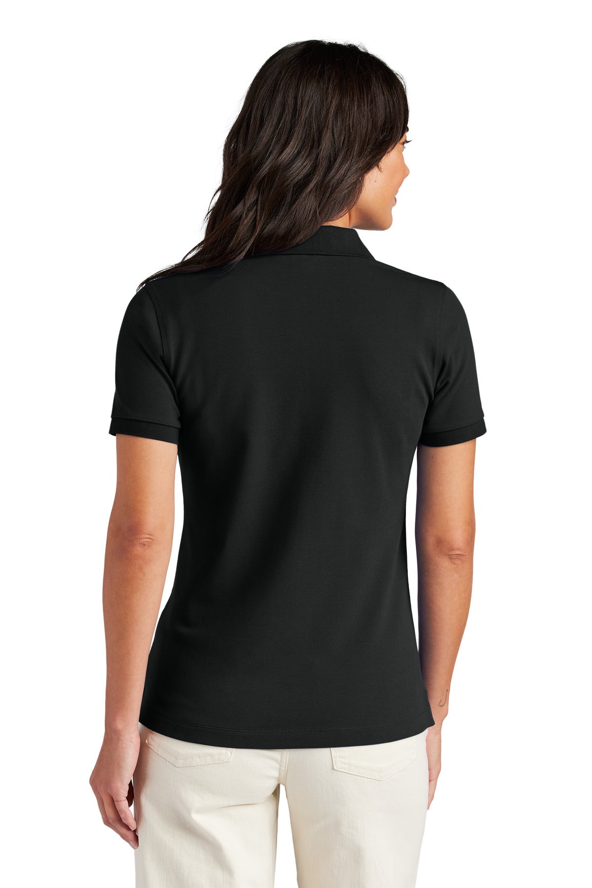 Custom Embroidered Brooks Brothers Women's Pima Cotton Pique Polo BB18201,Deep Black