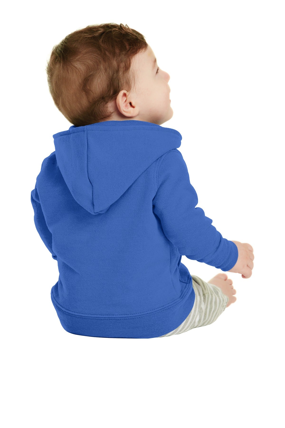 Custom Embroidered Port & Company Infant Core Fleece Full-Zip Hooded Sweatshirt. CAR78IZH,Royal