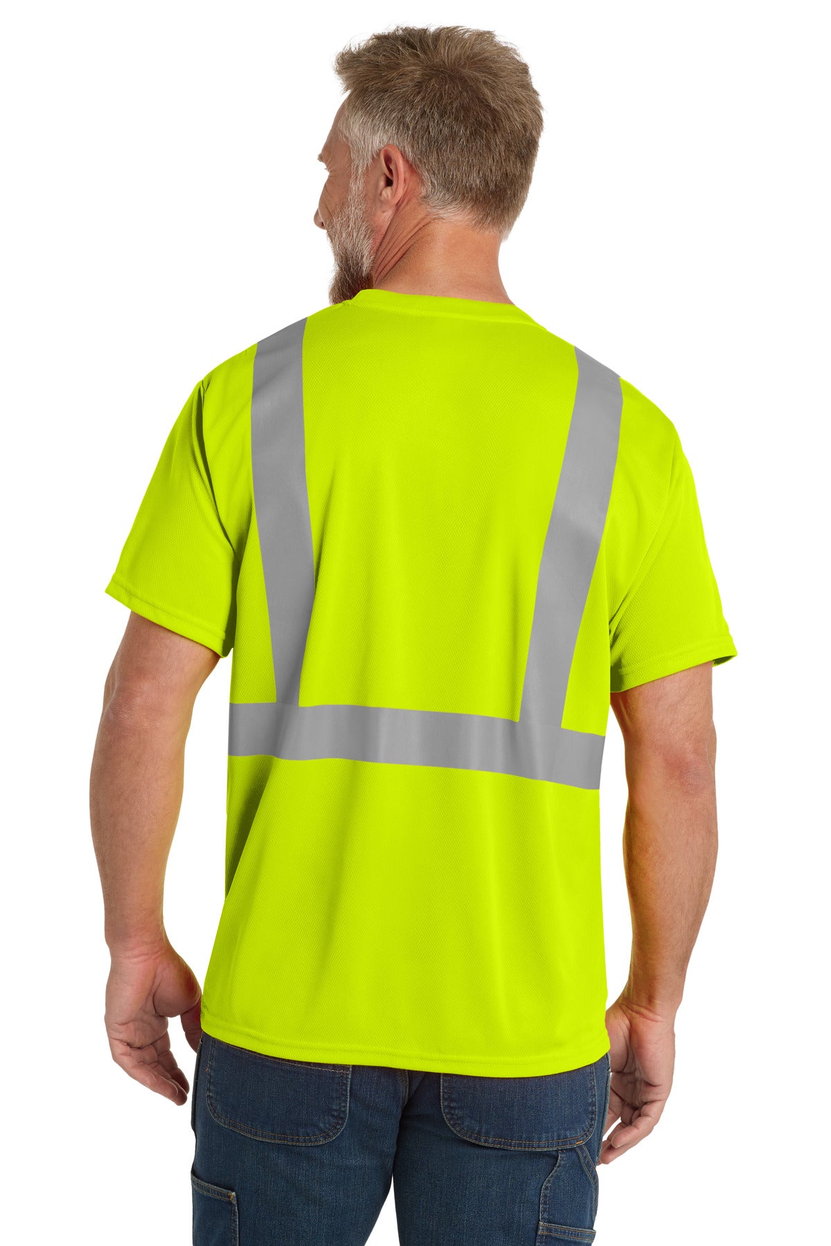 Custom Embroidered CornerStone ANSI 107 Class 2 Mesh Tee. CS200,Safety Yellow