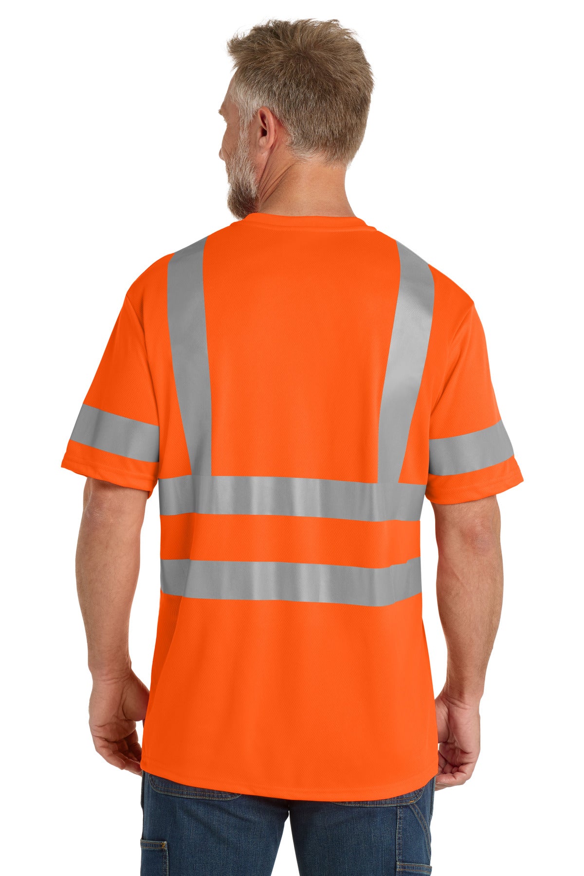 Custom Embroidered CornerStone ANSI 107 Class 3 Mesh Tee. CS202,Safety Orange