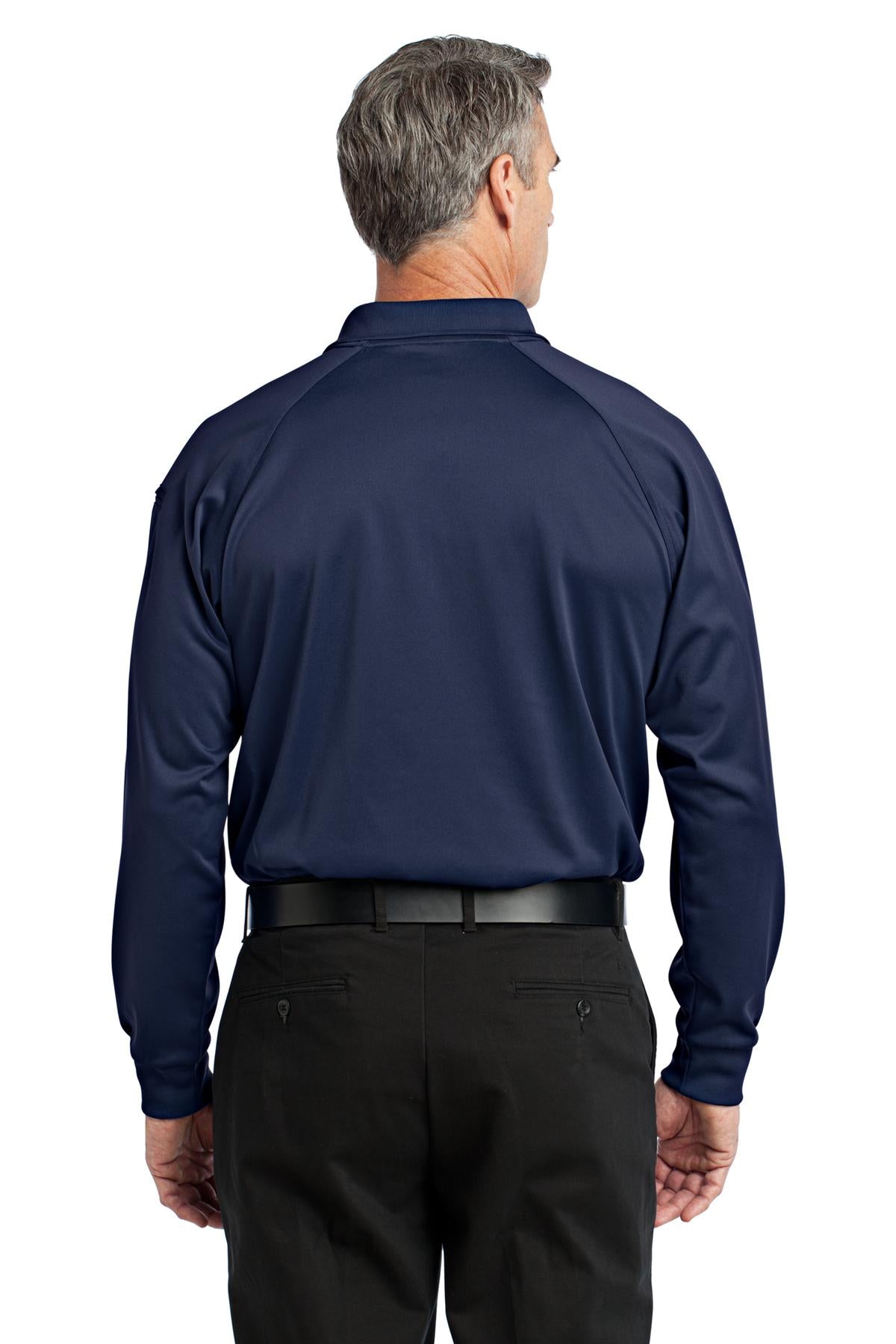 Custom Embroidered CornerStone - Select Long Sleeve Snag-Proof Tactical Polo. CS410LS,Dark Navy