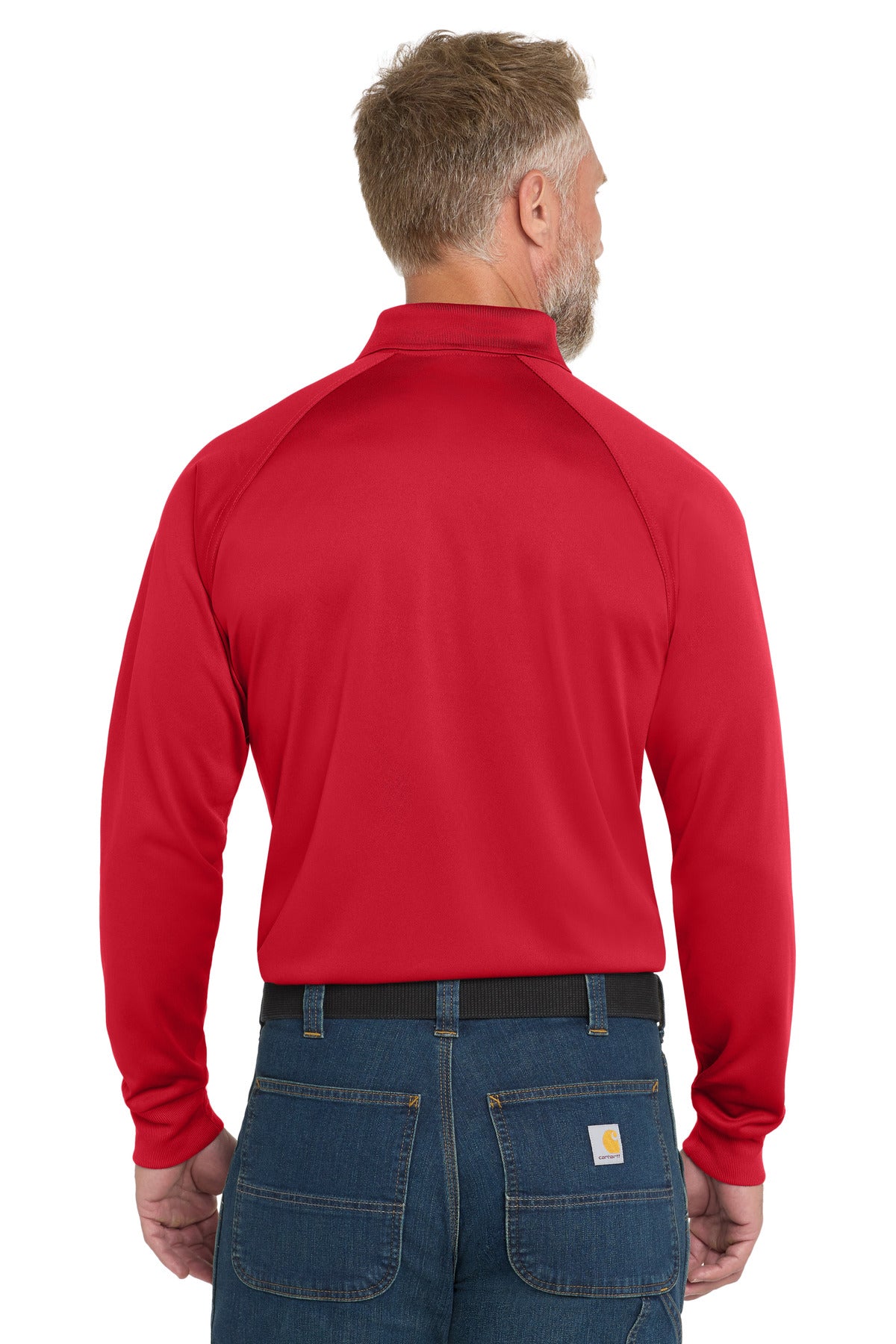 Custom Embroidered CornerStone - Select Long Sleeve Snag-Proof Tactical Polo. CS410LS,Red