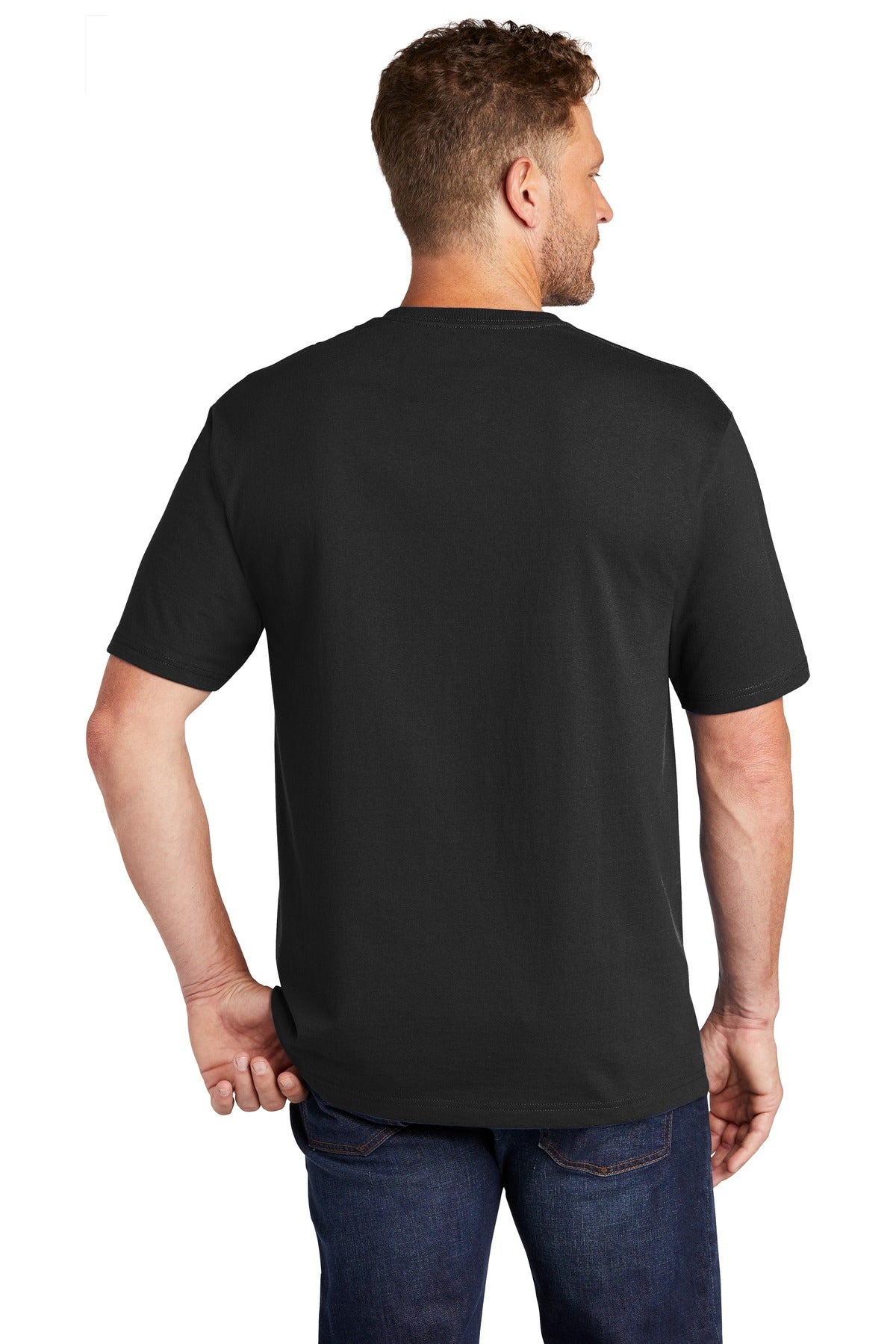 Custom Embroidered CornerStone Workwear Pocket Tee CS430,Black