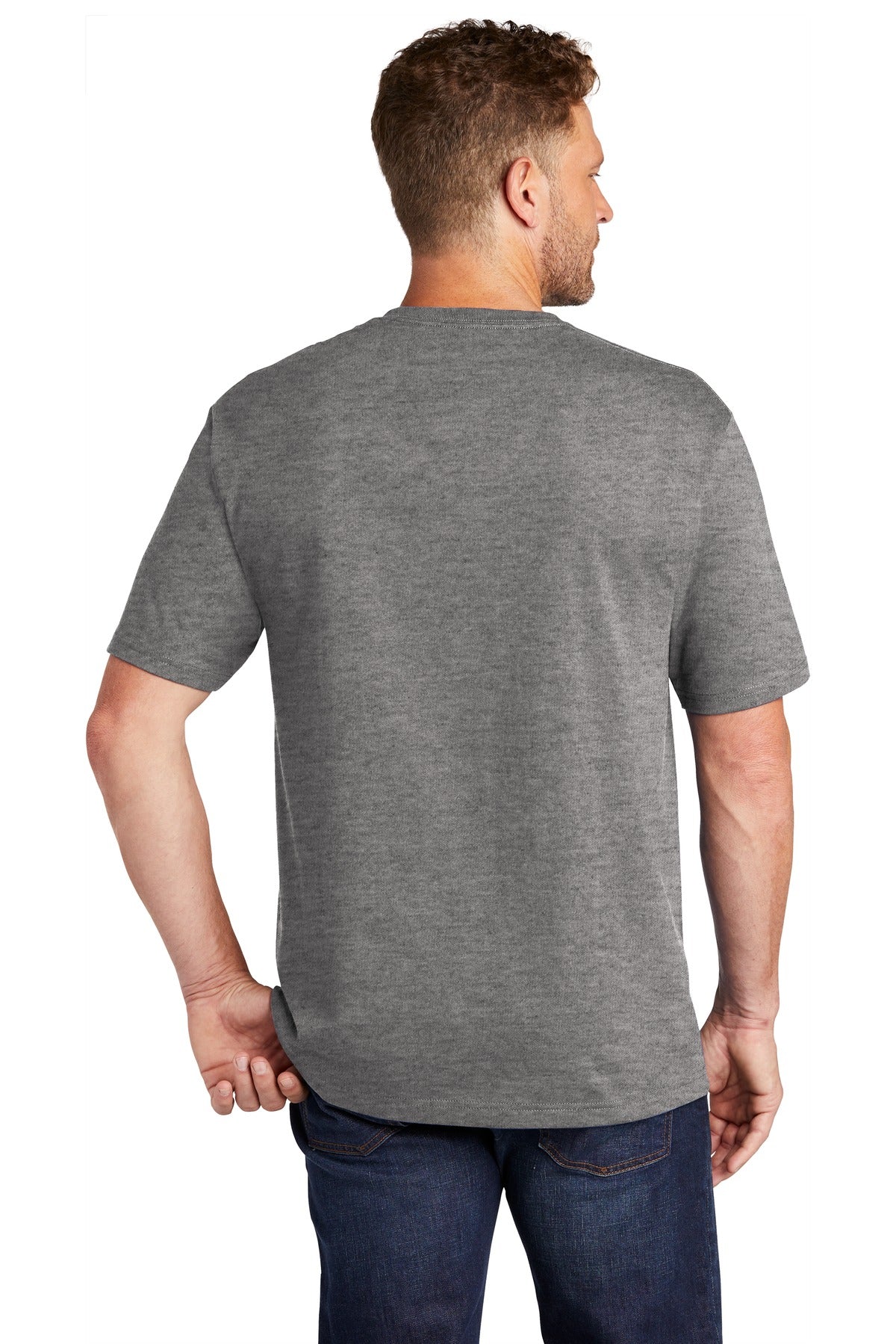 Custom Embroidered CornerStone Workwear Pocket Tee CS430,Heathered Charcoal