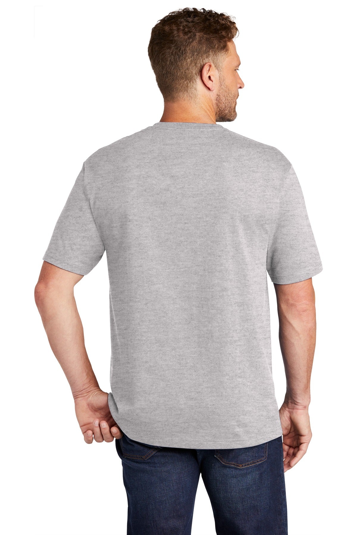 Custom Embroidered CornerStone Workwear Pocket Tee CS430,Heather Grey