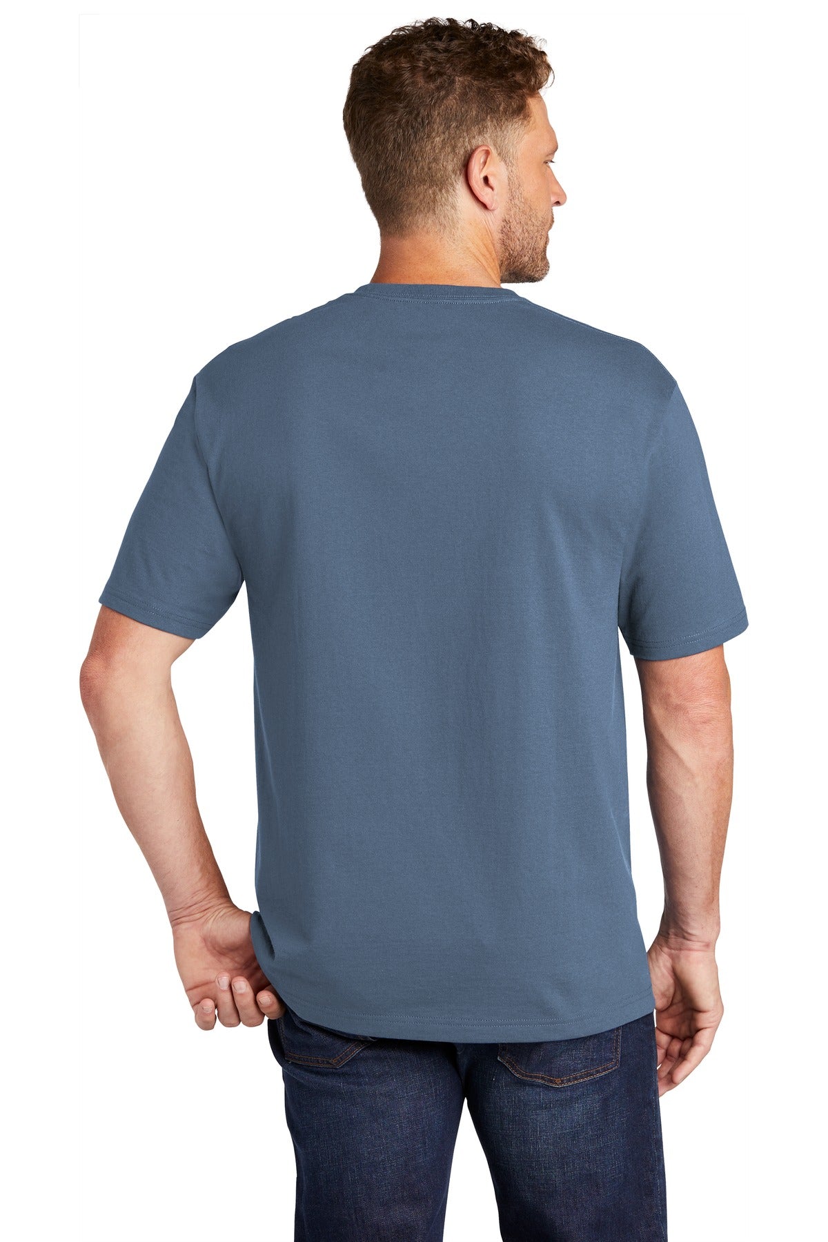 Custom Embroidered CornerStone Workwear Pocket Tee CS430,Regatta Blue