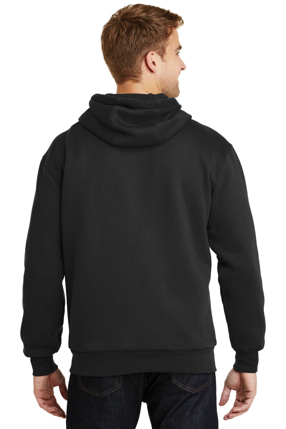 Custom Embroidered CornerStone - Heavyweight Full-Zip Hooded Sweatshirt with Thermal Lining. CS620,Black