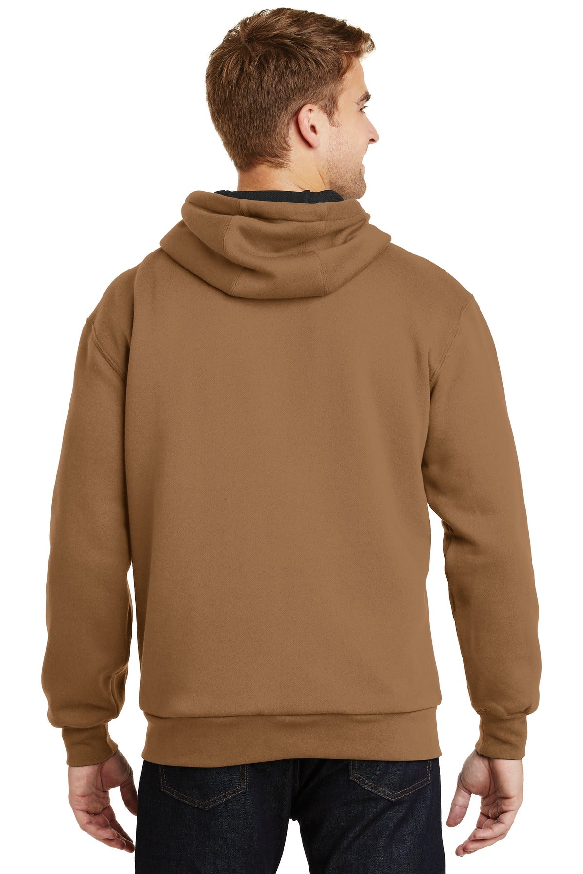 Custom Embroidered CornerStone - Heavyweight Full-Zip Hooded Sweatshirt with Thermal Lining. CS620,Duck Brown