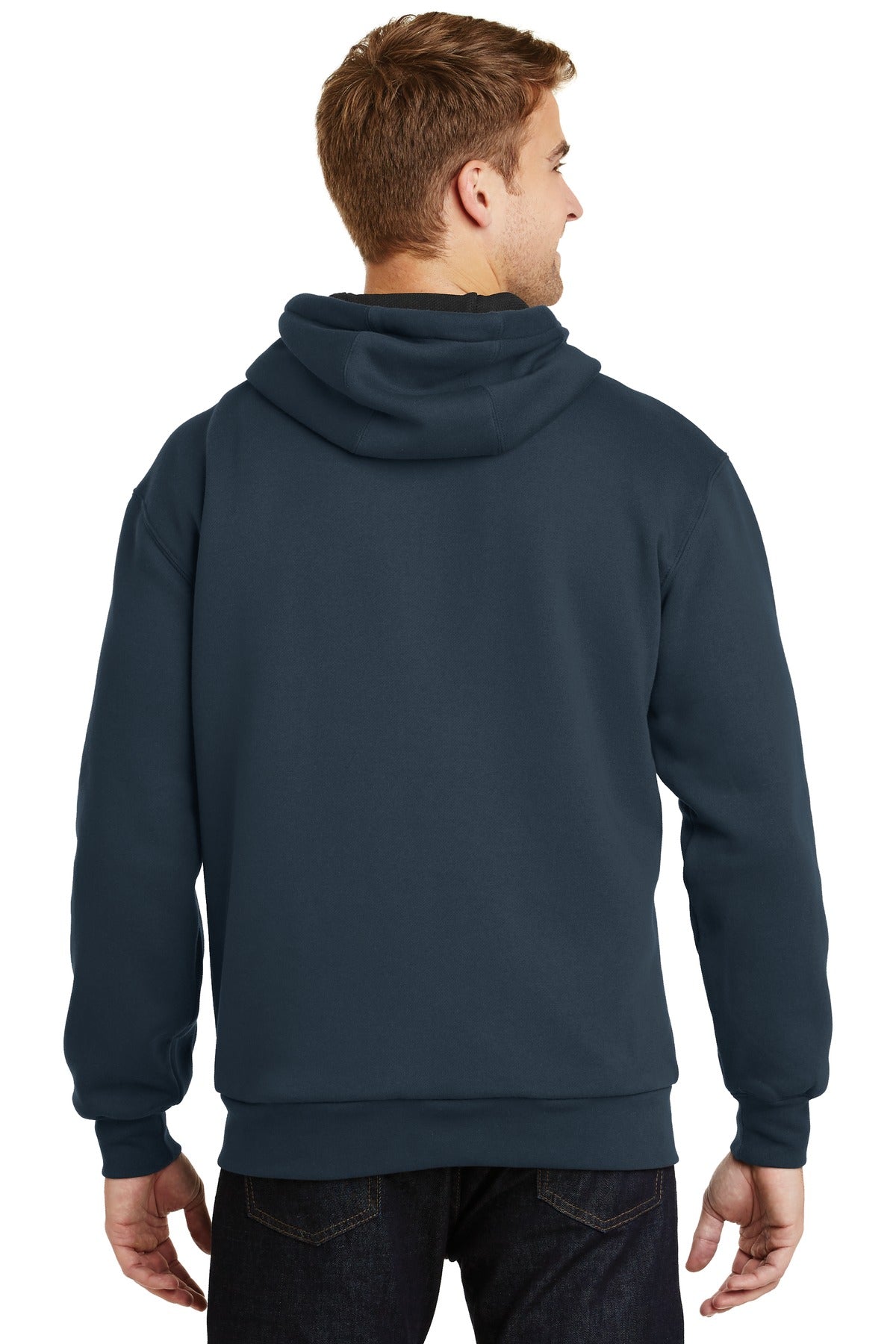 Custom Embroidered CornerStone - Heavyweight Full-Zip Hooded Sweatshirt with Thermal Lining. CS620,Navy