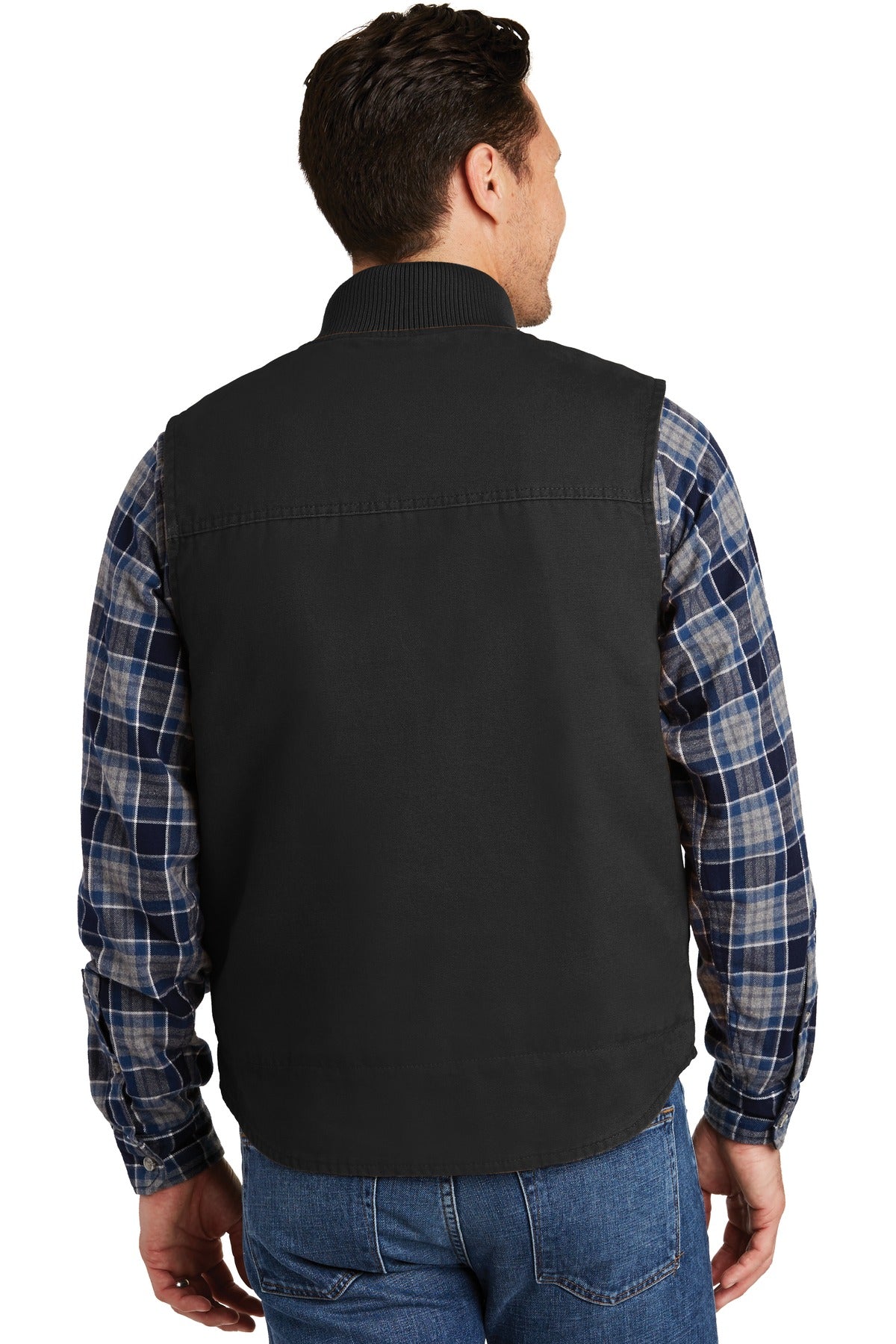 Custom Embroidered CornerStone Washed Duck Cloth Vest. CSV40,Black