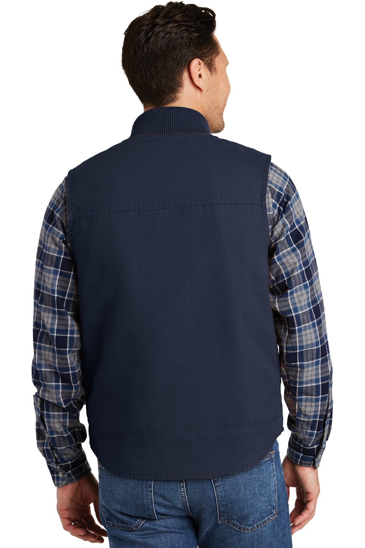 Custom Embroidered CornerStone Washed Duck Cloth Vest. CSV40,Navy