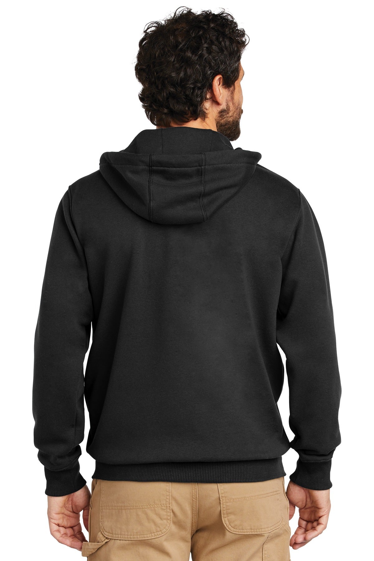 Custom Embroidered Carhartt Rain Defender Paxton Heavyweight Hooded Zip-Front Sweatshirt. CT100614,Black
