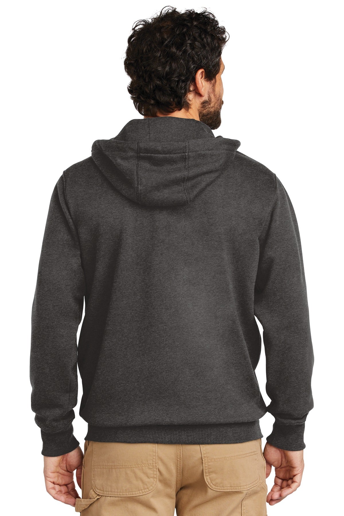 Custom Embroidered Carhartt Rain Defender Paxton Heavyweight Hooded Zip-Front Sweatshirt. CT100614,Carbon Heather