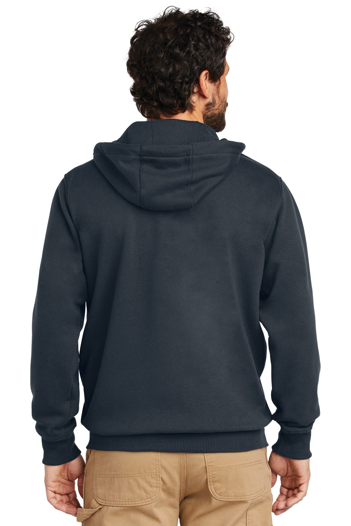 Custom Embroidered Carhartt Rain Defender Paxton Heavyweight Hooded Zip-Front Sweatshirt. CT100614,New Navy