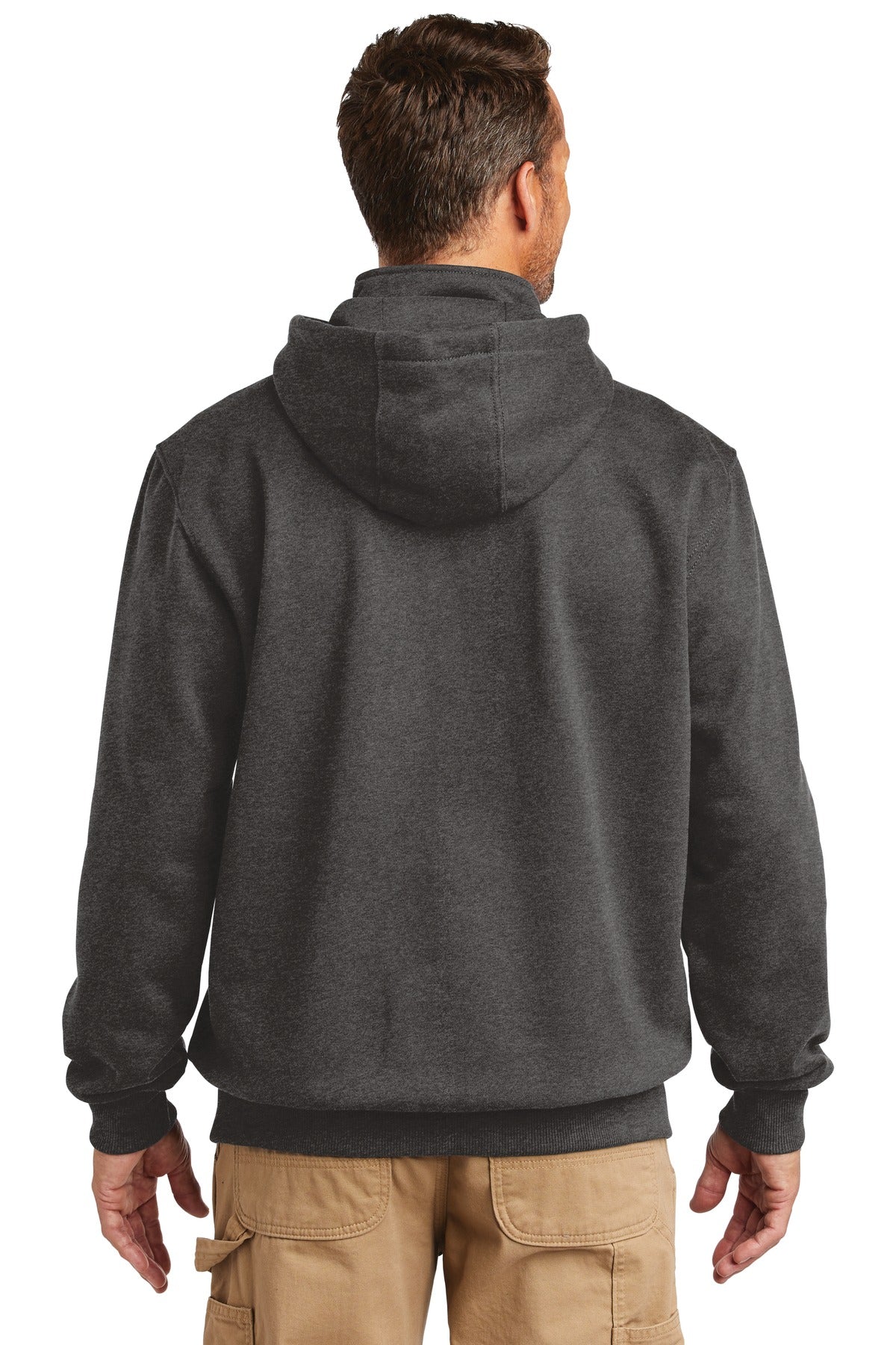 Custom Embroidered Carhartt Rain Defender Paxton Heavyweight Hooded Zip Mock Sweatshirt. CT100617,Carbon Heather