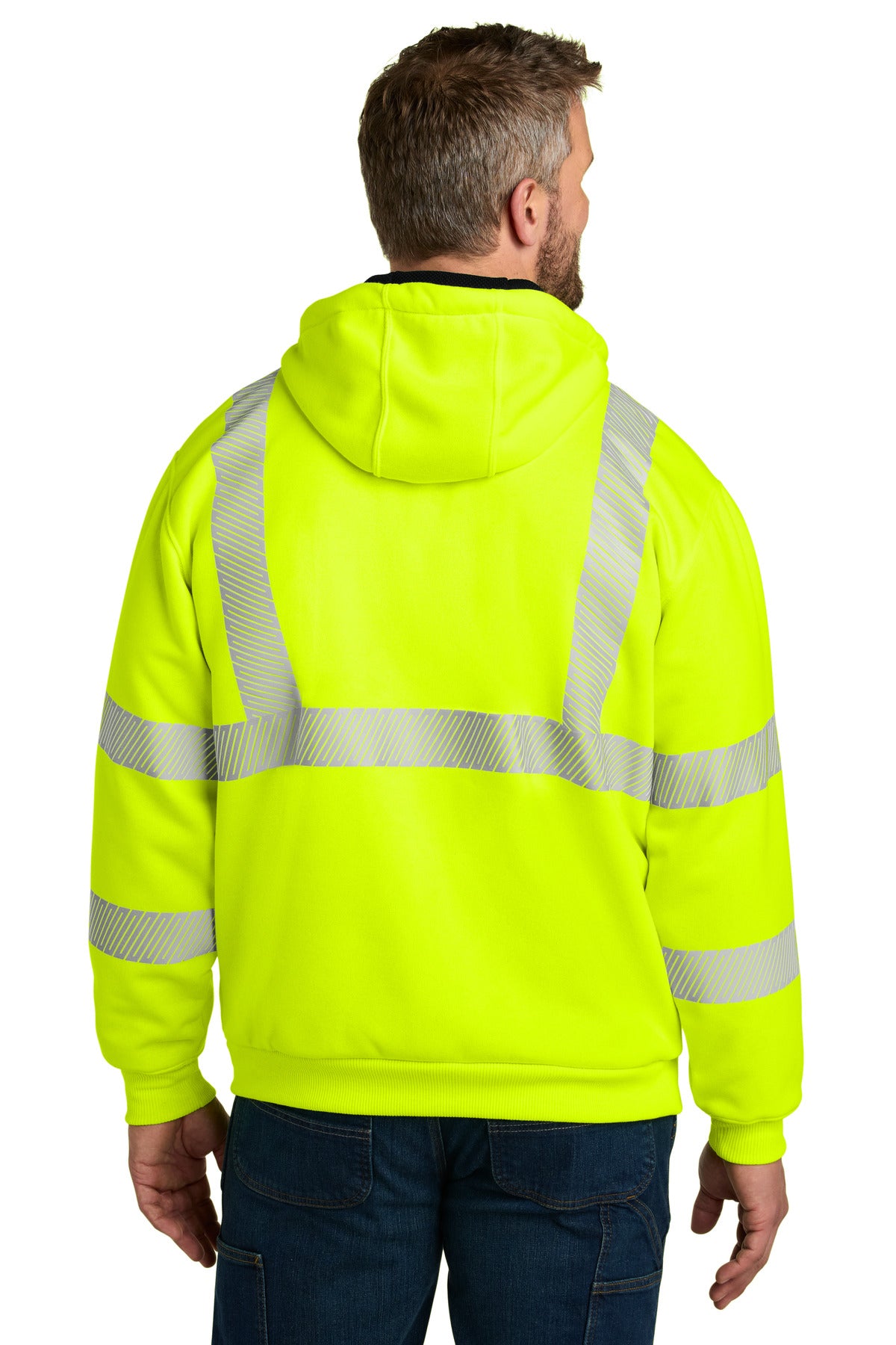 Custom Embroidered Carhartt ANSI 107 Class 3 Lined Full-Zip Sweatshirt CT104988,Brite Lime