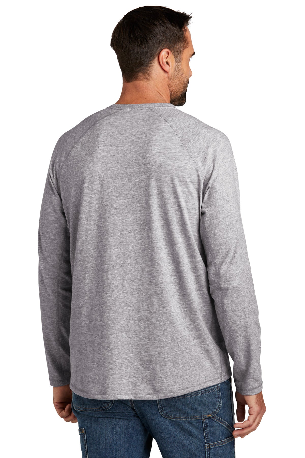 Custom Embroidered Carhartt Force Long Sleeve Pocket T-Shirt CT106656,Heather Grey