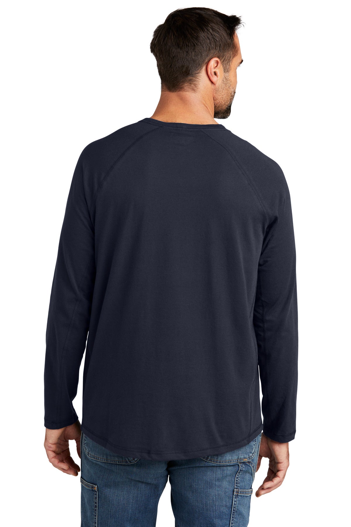 Custom Embroidered Carhartt Force Long Sleeve Pocket T-Shirt CT106656,Navy
