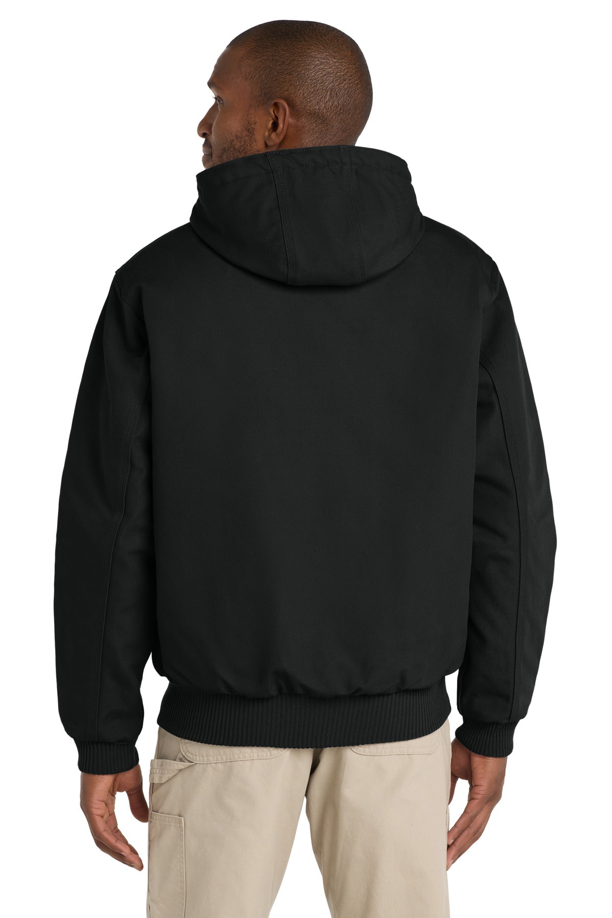Custom Embroidered Carhartt Quilted-Flanne-Lined Duck Active Jac. CT106677,Black