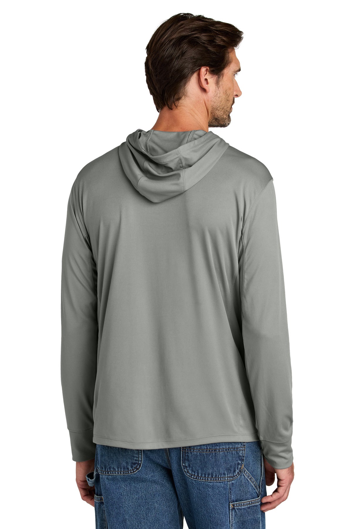 Custom Embroidered Carhartt Force Sun Defender Long Sleeve Hooded T-Shirt CT106923,Asphalt Grey