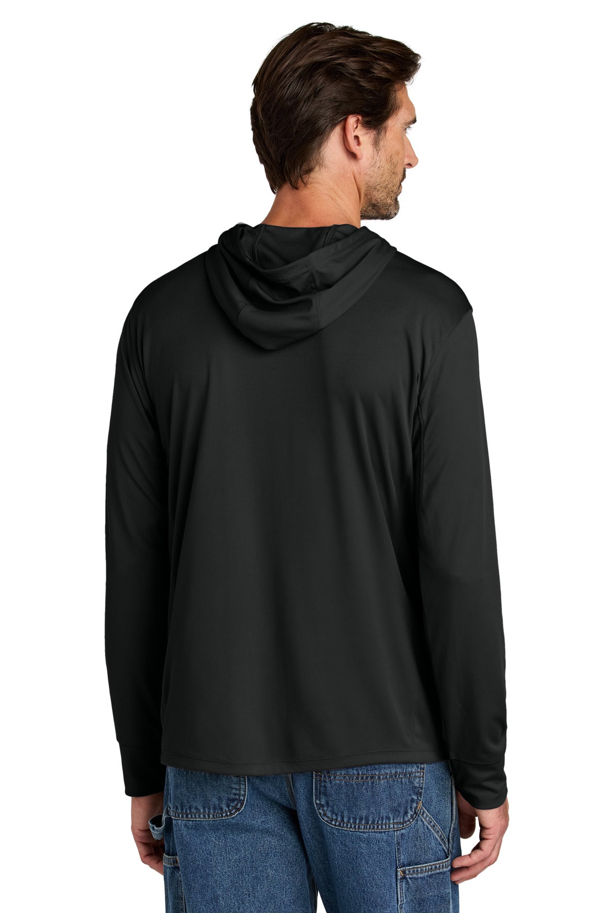 Custom Embroidered Carhartt Force Sun Defender Long Sleeve Hooded T-Shirt CT106923,Black
