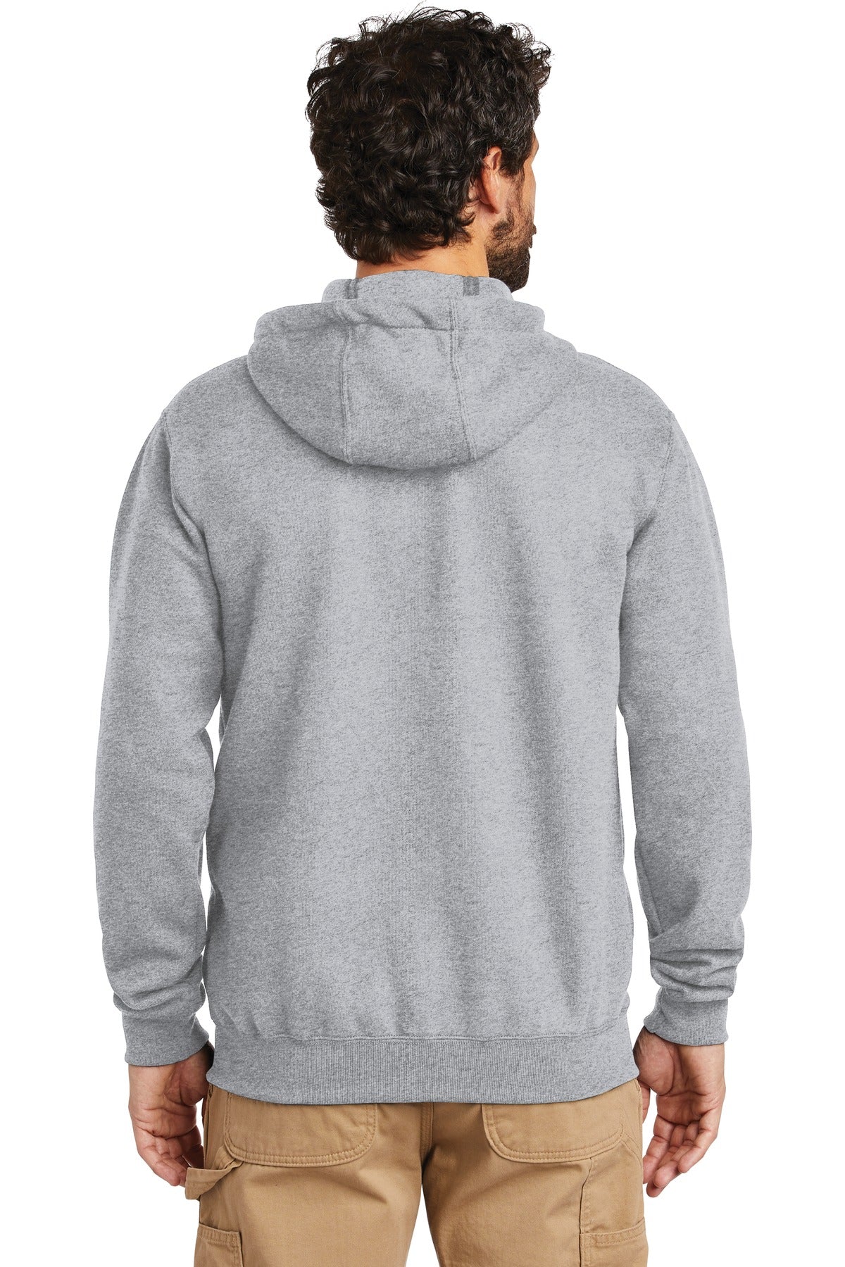 Custom Embroidered Carhartt Midweight Hooded Zip-Front Sweatshirt. CTK122,Heather Grey