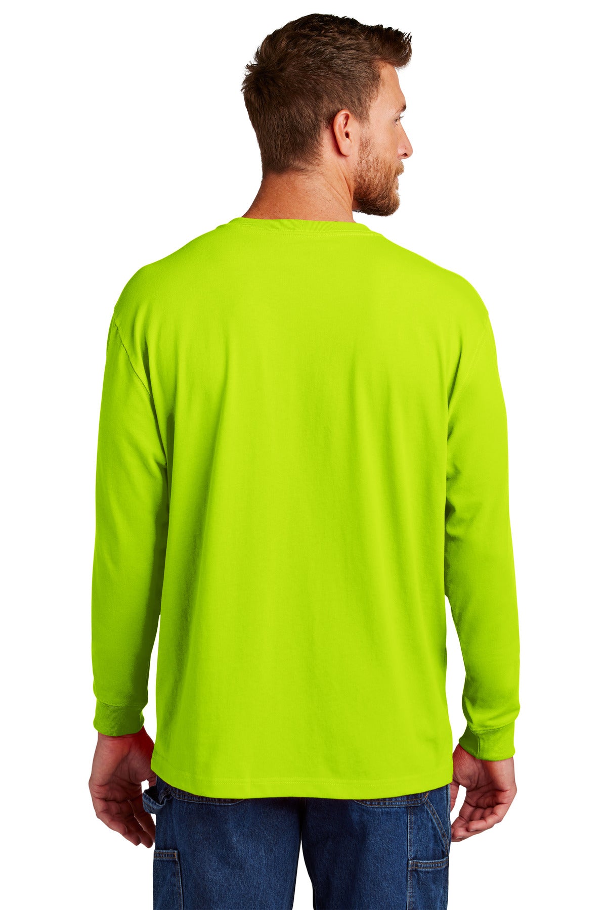 Custom Embroidered Carhartt Workwear Pocket Long Sleeve T-Shirt. CTK126,Brite Lime