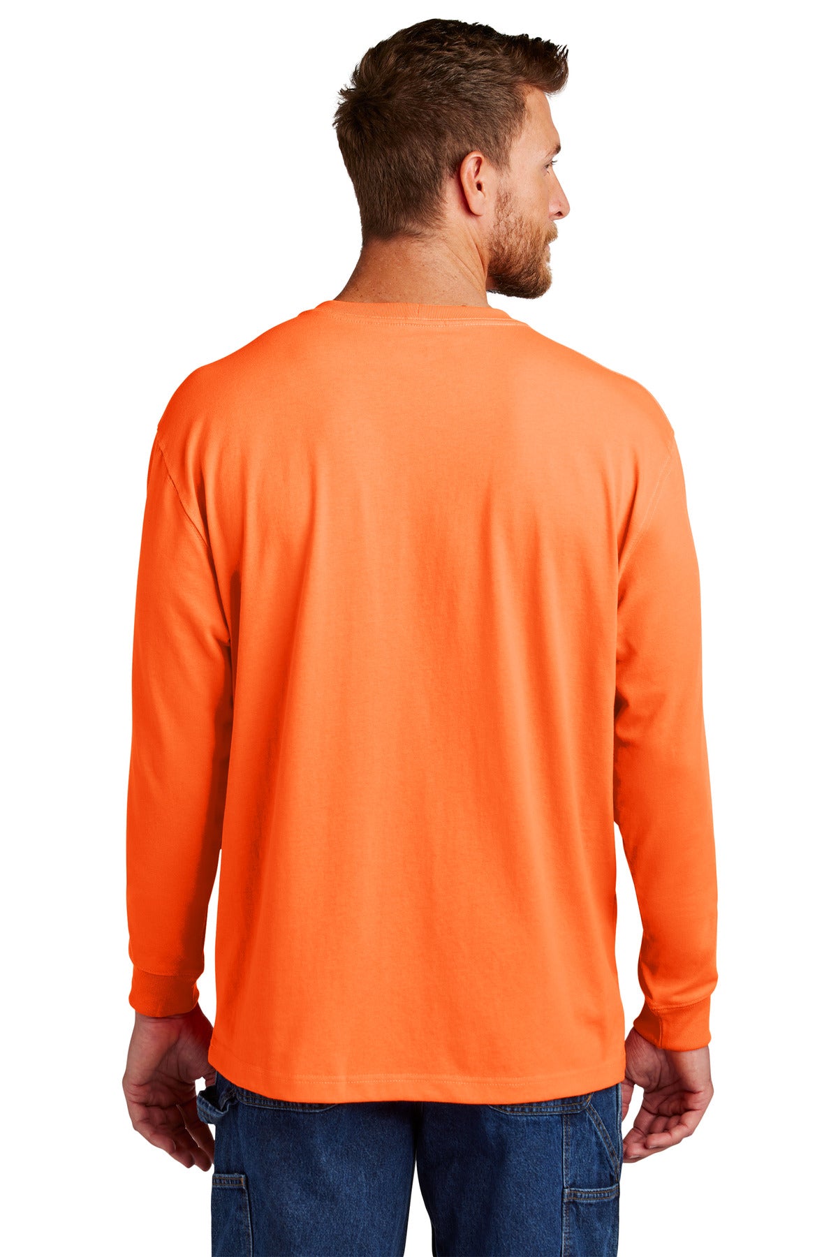 Custom Embroidered Carhartt Workwear Pocket Long Sleeve T-Shirt. CTK126,Brite Orange
