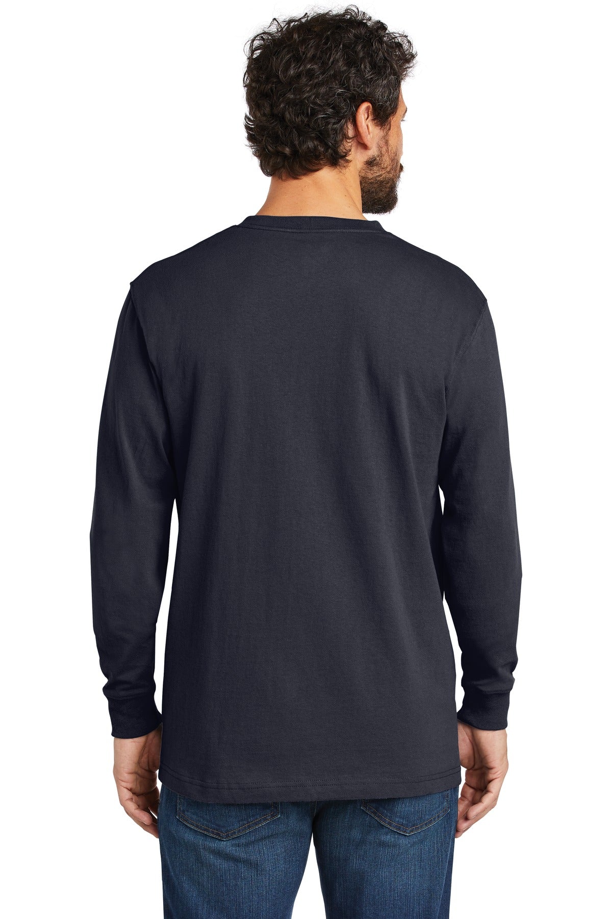 Custom Embroidered Carhartt Workwear Pocket Long Sleeve T-Shirt. CTK126,Navy