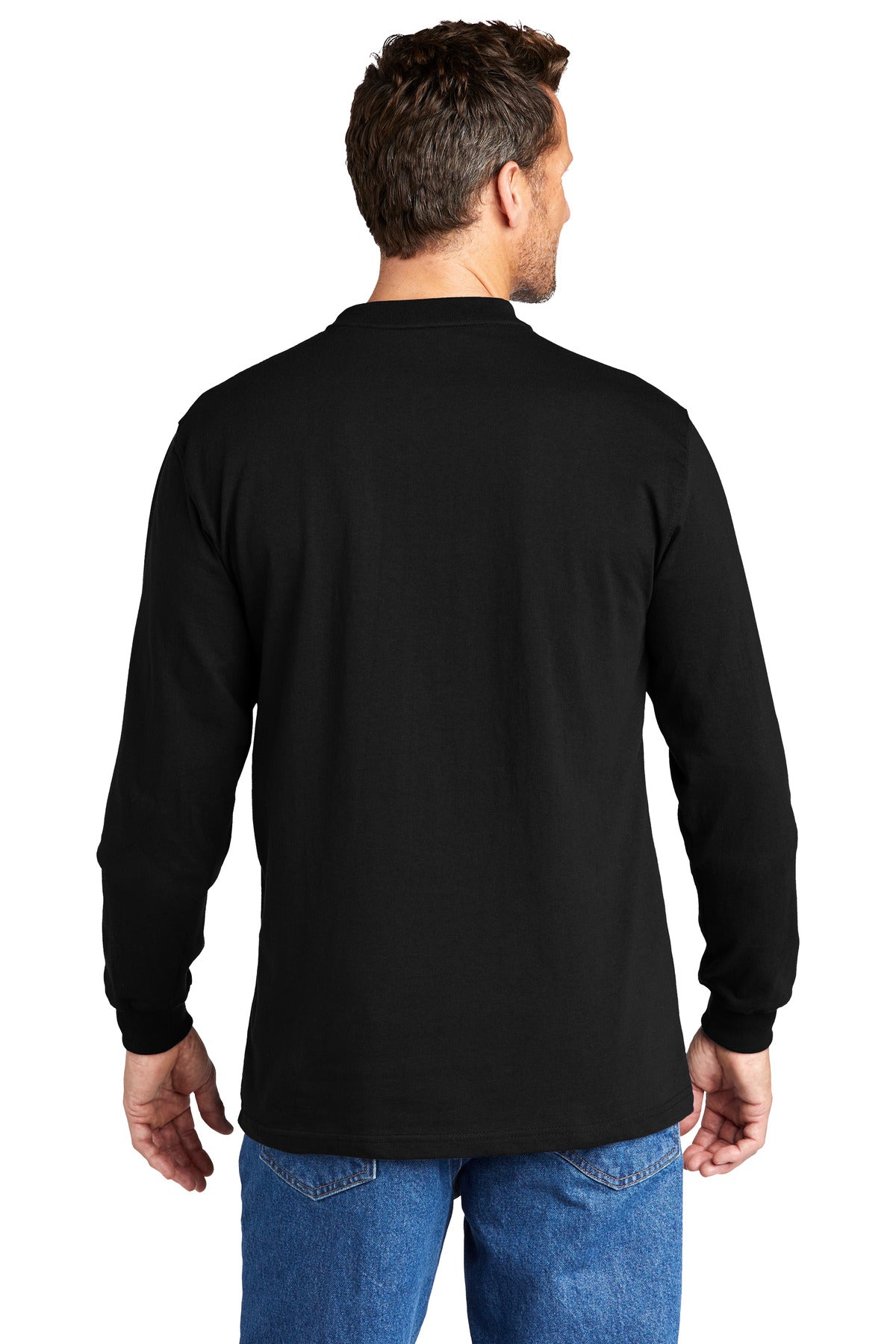 Custom Embroidered Carhartt Long Sleeve Henley T-Shirt CTK128,Black