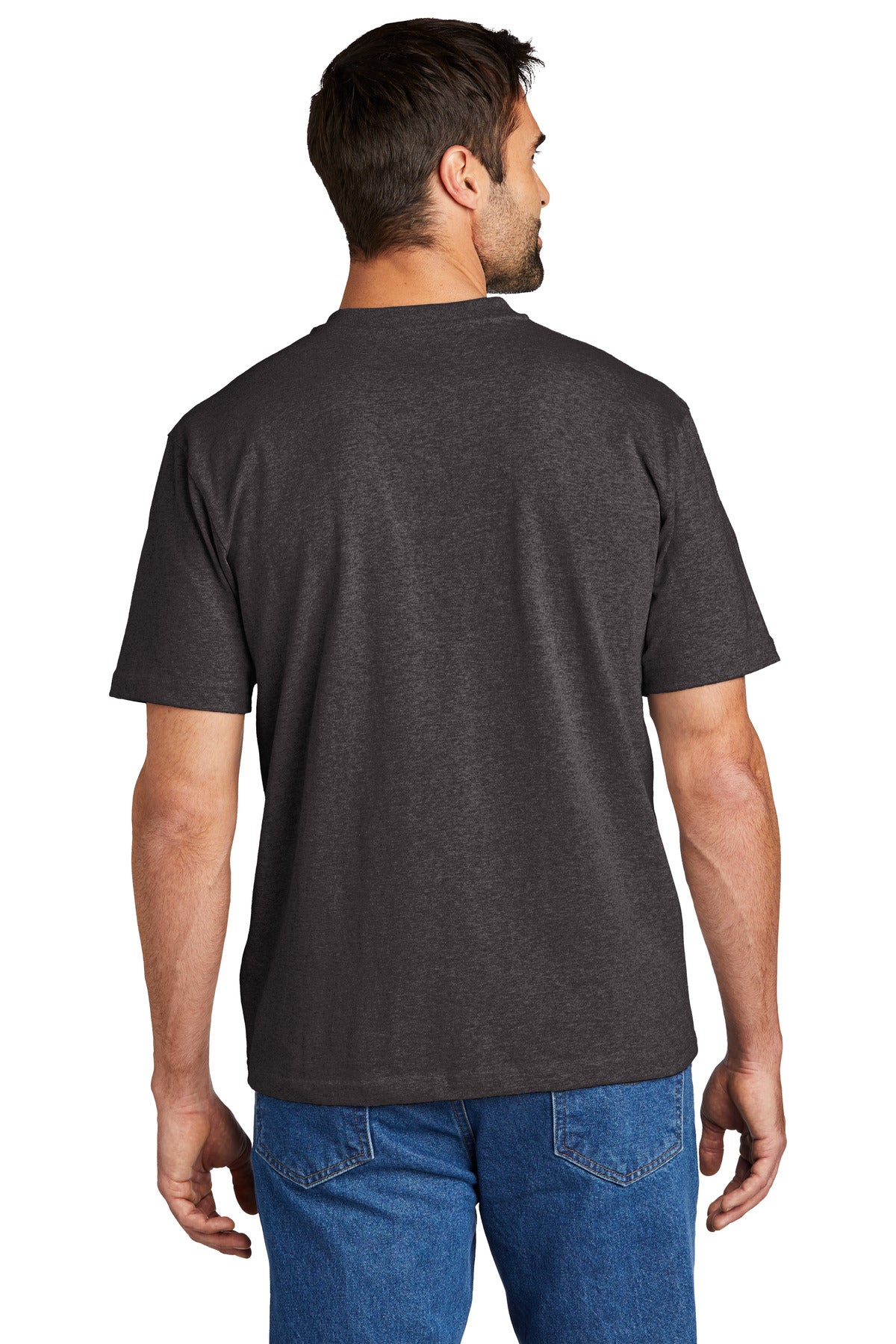 Custom Embroidered Carhartt Short Sleeve Henley T-Shirt CTK84,Carbon Heather