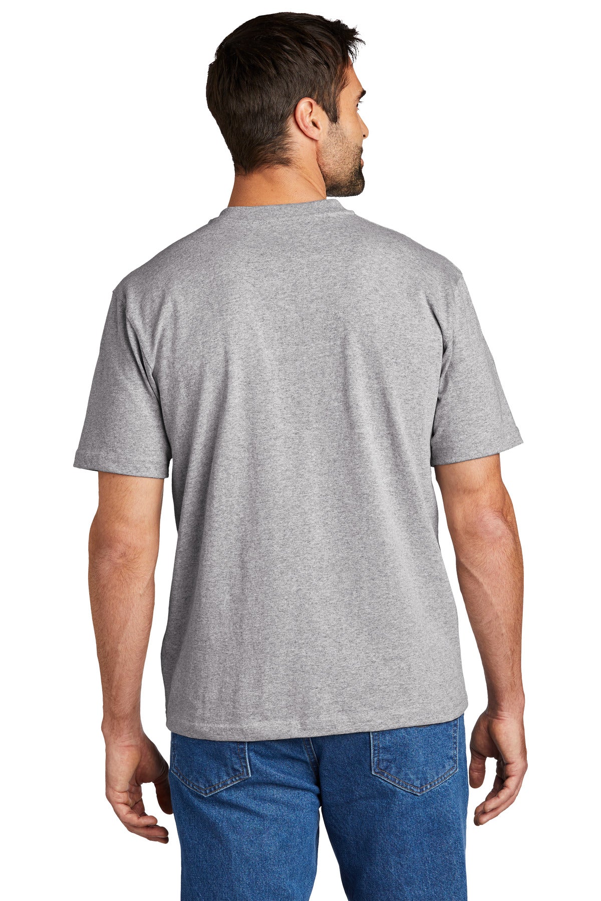 Custom Embroidered Carhartt Short Sleeve Henley T-Shirt CTK84,Heather Grey