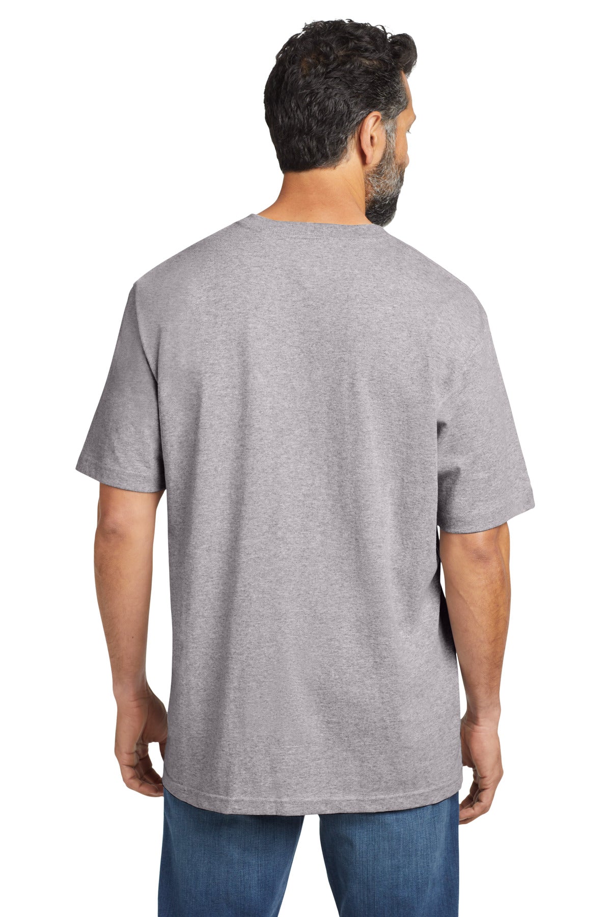 Custom Embroidered Carhartt Tall Workwear Pocket Short Sleeve T-Shirt. CTTK87,Heather Grey