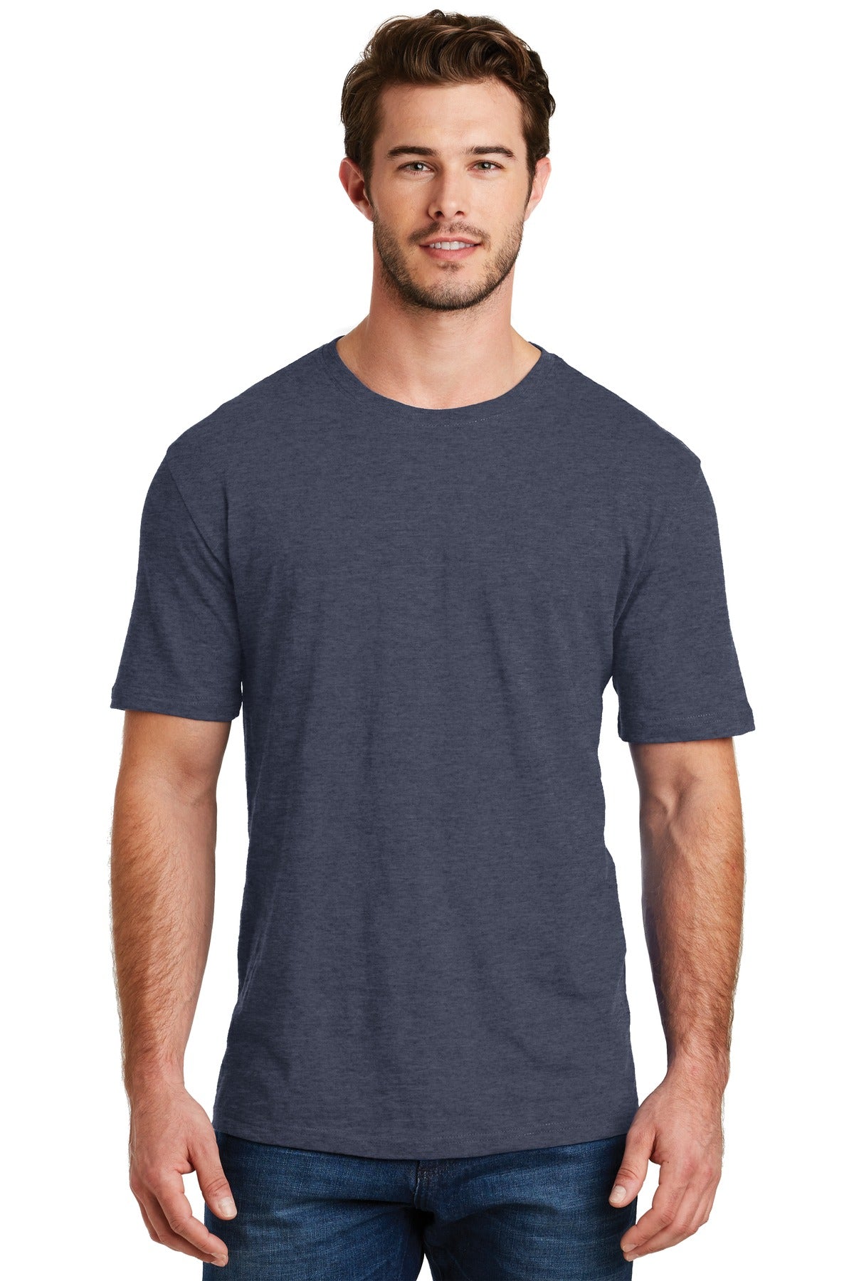 District Perfect Blend CVC Tee. DM108 Heathered Navy