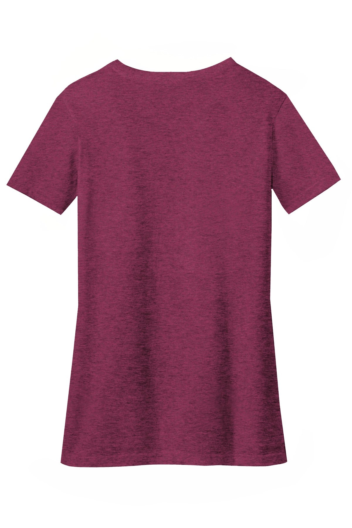 District Women's Perfect Blend CVC V-Neck Tee. DM1190L Raspberry Fleck