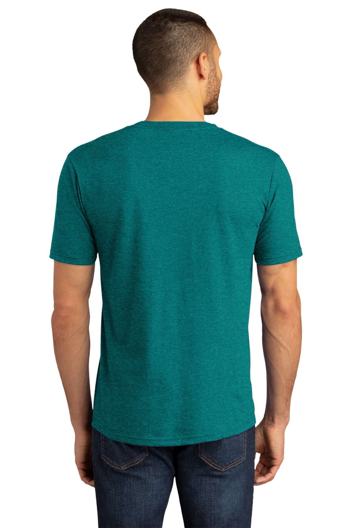Custom Embroidered District Perfect Tri DTG TeeDM130DTG,Heathered Teal