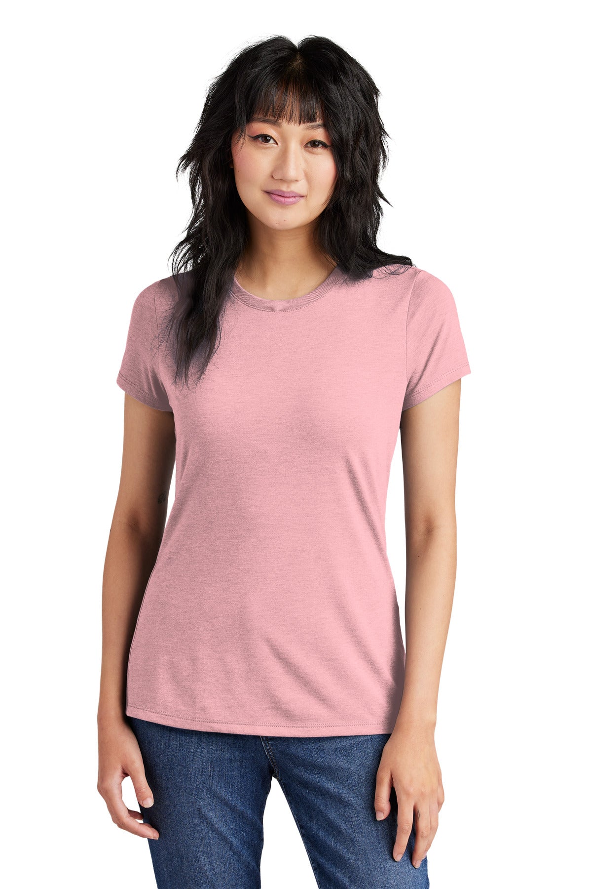 District Women's Perfect Tri Tee. DM130L Wisteria Heather