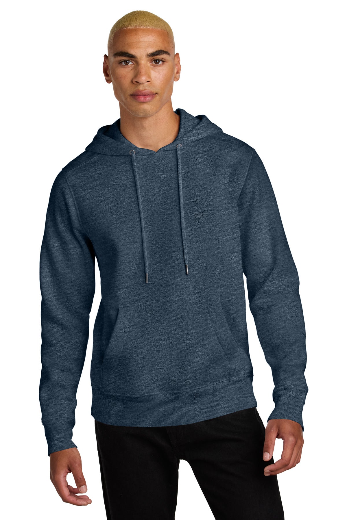 District Perfect Weight Fleece Hoodie DT1101 Heathered Navy