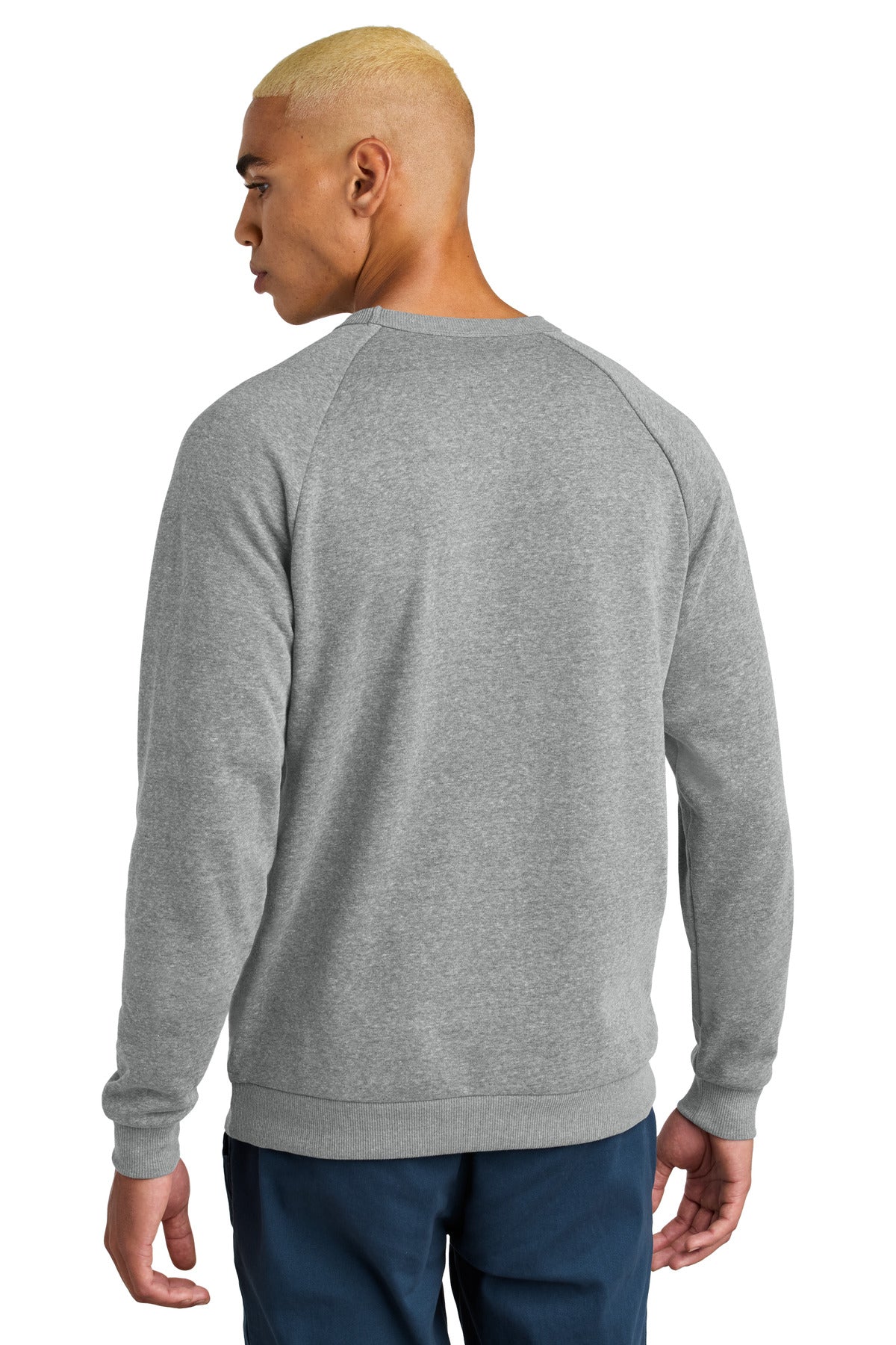 Custom Embroidered District Perfect Tri Fleece Crewneck Sweatshirt DT1304,Grey Frost
