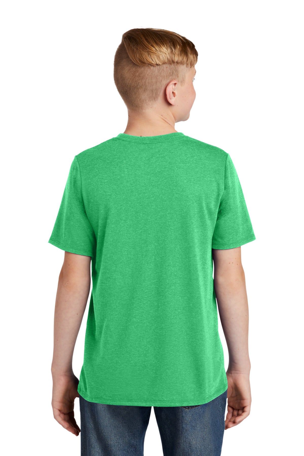 Custom Embroidered District Youth Perfect Tri Tee. DT130Y,Green Frost